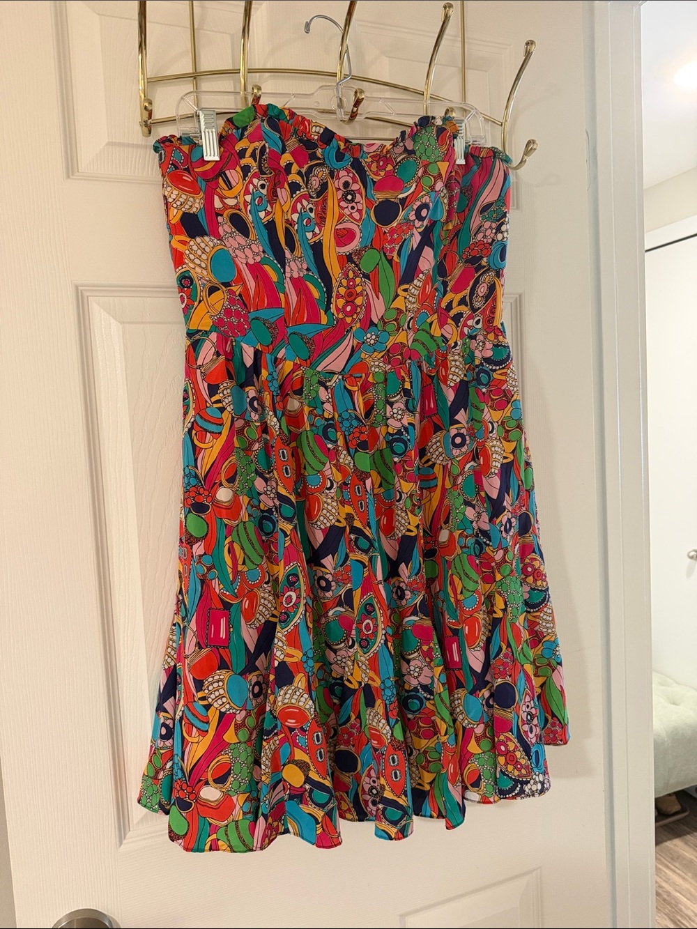 Lilly Pulitzer Strapless Multicolor Floral-Print Dress